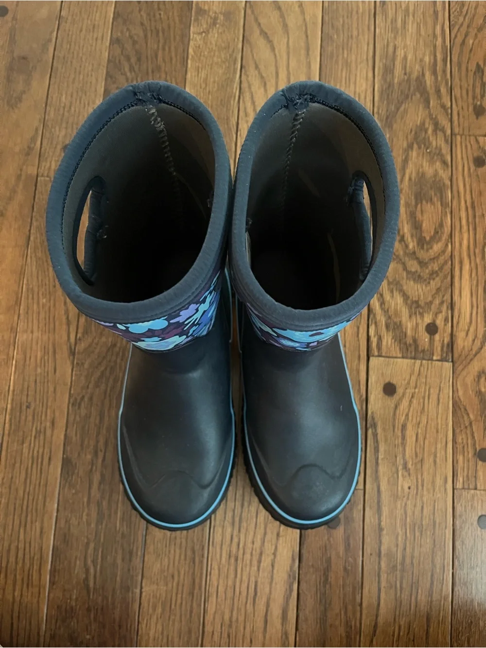 Bogs Kids Floral Pattern Navy Blue Rain and winter Boots